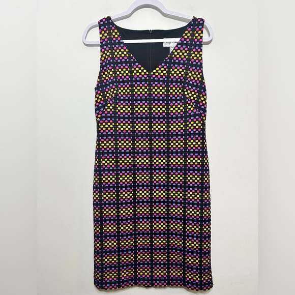 Joseph Ribkoff Mod Style Vibrant Color Square Sheath Dress Size 12 - Picture 5 of 14